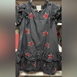 Fantastic Fawn Charcoal Dress with Red Accents